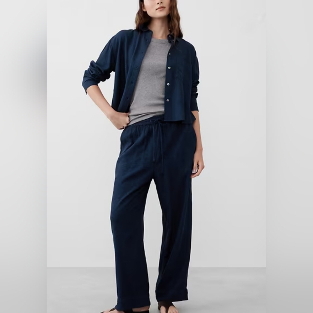 Banana Republic Straight Linen-Blend Pull-On Pant